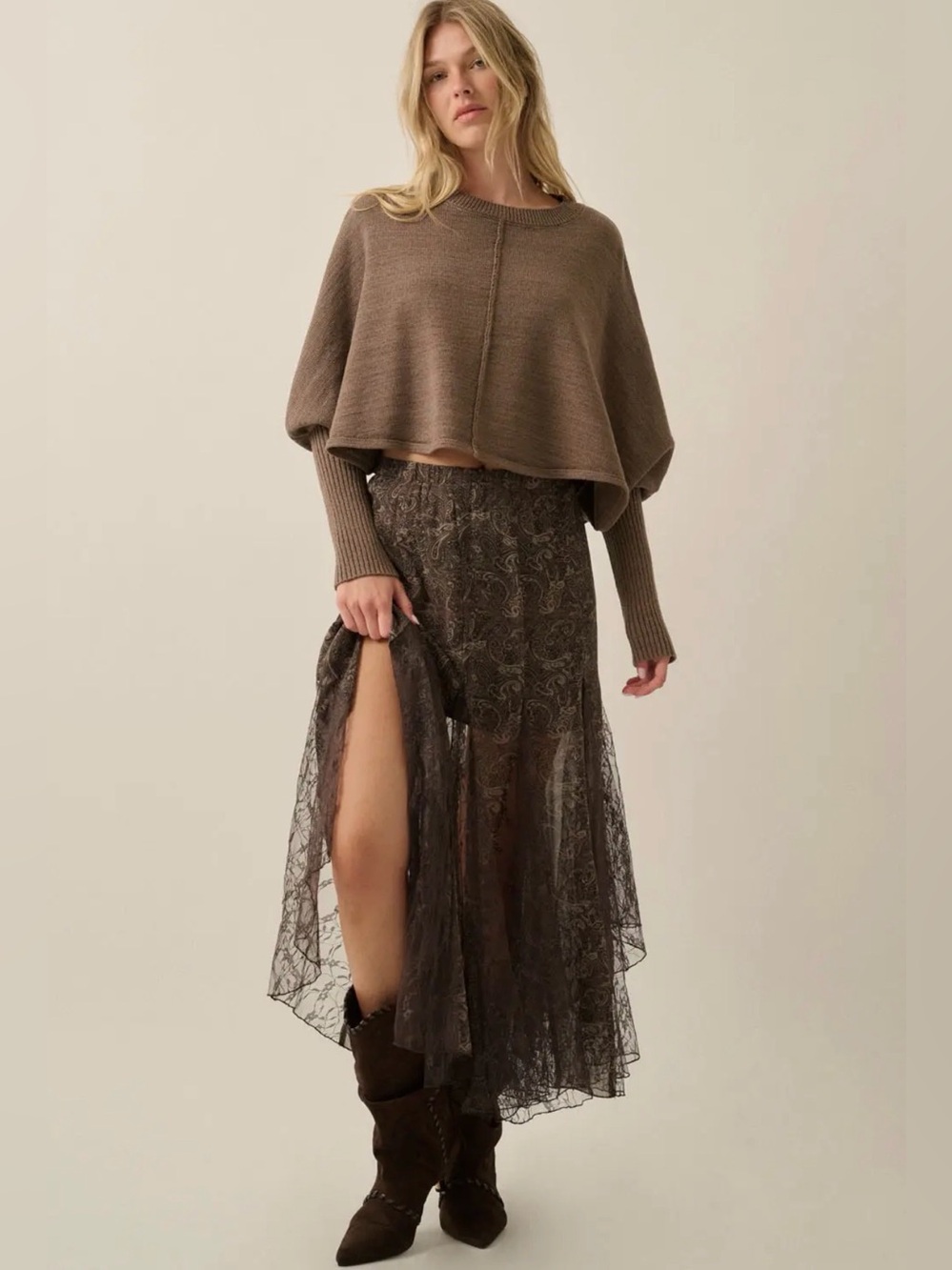 Paisley Print Chiffon Skirt